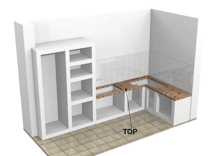 top piastrellabile per cucine in muratura su misura