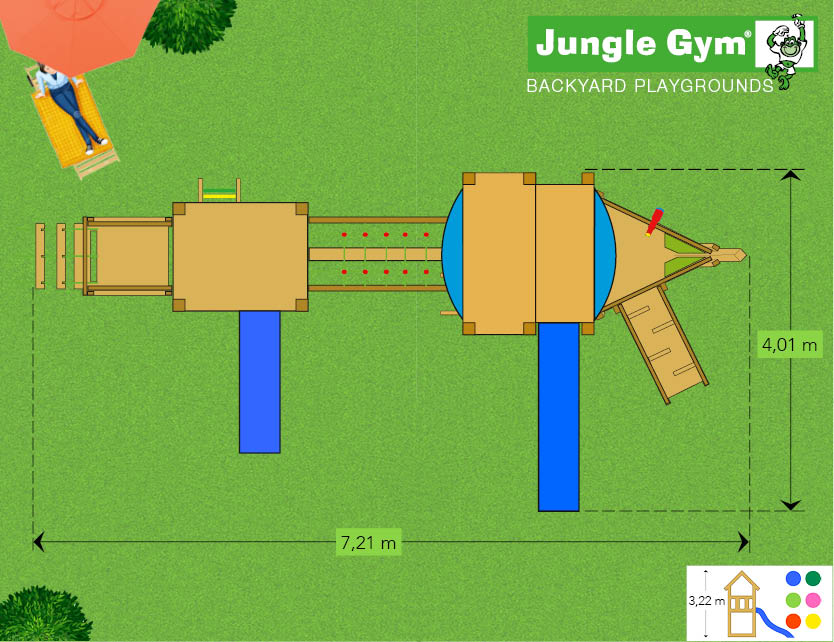 parco gioco torrette Jungle Gym paradise Mega 11 vendita online Mybricoshop misure