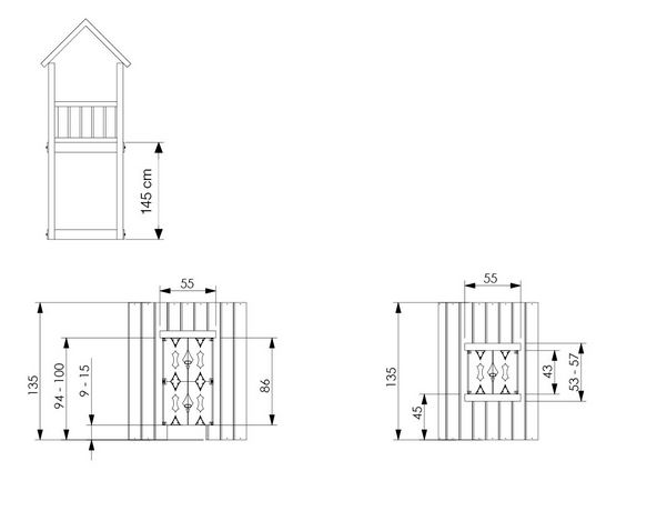 scheda misure estensione playhouse module 145