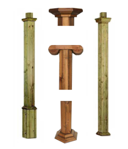 Copripilastri e pilastri speciali  in legno impregnato