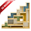 Sistemi di scaffalature componibili su misura Tetris realizzate nell'officina di Mastro Geppetto la falegnameria online di Mybricoshop