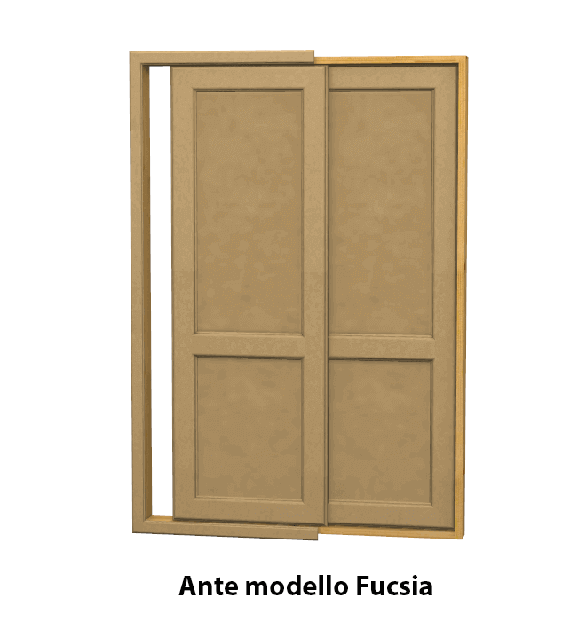 Monoblocco ante e telaio in MDF modello Fucsia e Viola grezze o laccate su misura in tanti colori e prezzi in vendita online m