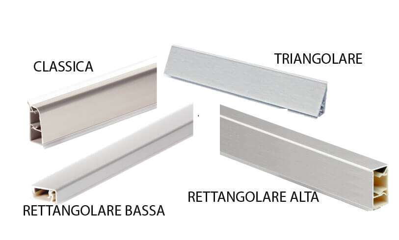 Alzatine in alluminio per top da cucina