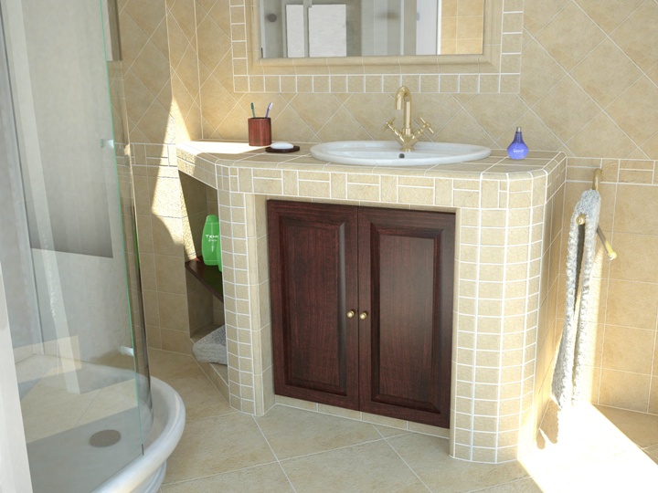 Anta classica in legno massello su misura Bagno muratura fai da te