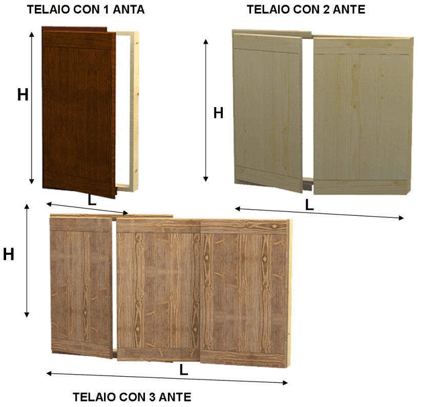 Anta Rustica In Abete Con Telaio