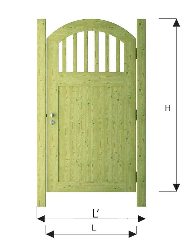 Cancello In Legno Di Pino Autoclavato Per Steccato - Resistente Alle Intemperie, 95x80 Cm