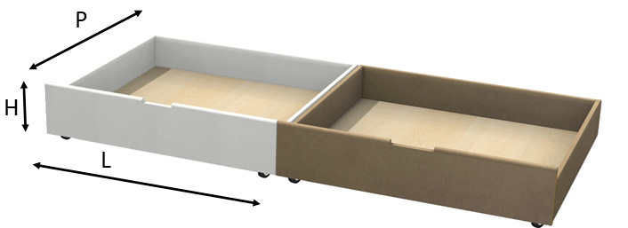 Cassetto contenitore sotto letto in MDF negozio online