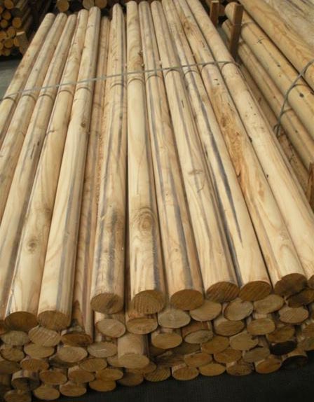 10 Pali In Legno Tondi Da 5 Cm X 200 Cm – Trattati Impregnati Per Recinzioni E Staccionate, Mezzi Pali Per Esterno