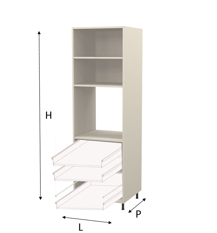 Colonna forno con cassetti per cucina