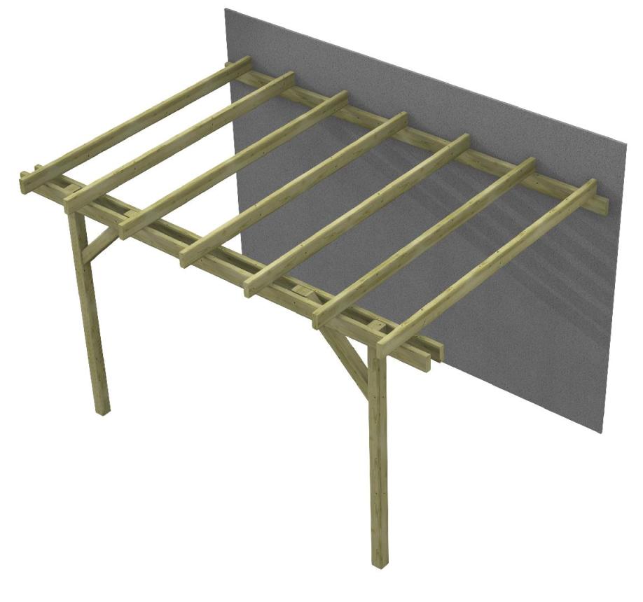 Pergola In Kit Gazebo Doubleeasy Eco Addossata
