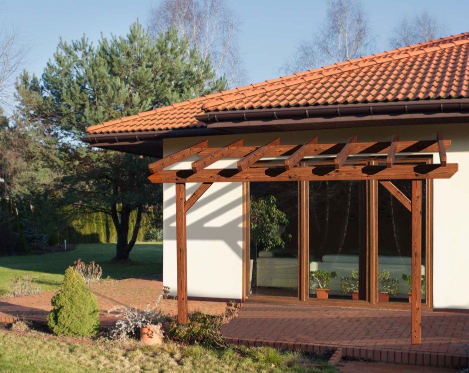 Pergola in legno addossata double easy Gazebo legno lamellare