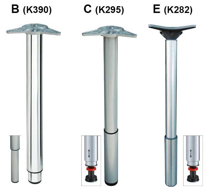 Gambe regolabili in metallo per tavoli