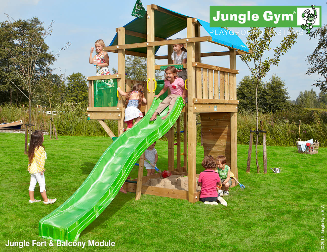Parco gioco-jungle-Gym-Fort-BALCONY con torretta scivolo e balcone_mybricoshop