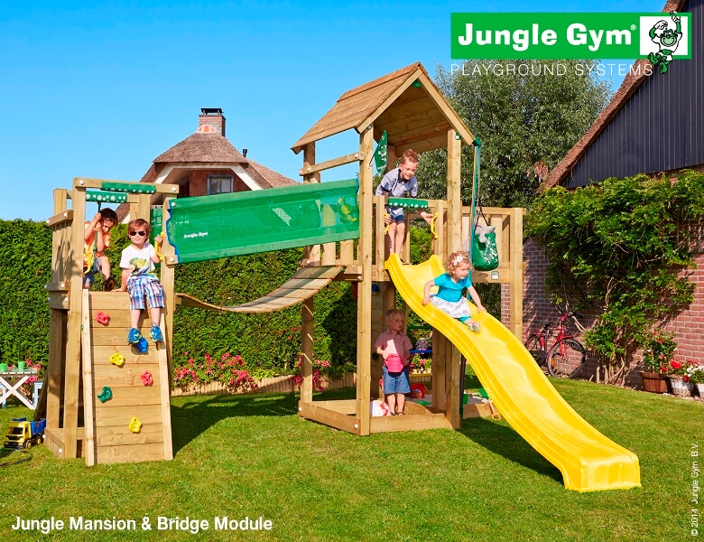 Parco gioco con scivolo e altalena Jungle-Gym-MANSION-Bridge_mybricoshop