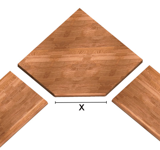 elemento trapezoidale massello per top da cucina su misura in vendita online da Mybricoshop_product