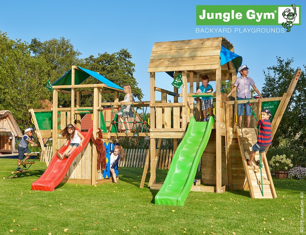 Struttura multigioco parco gioco con scivolo arrampicata altalena torrette Jungle Gym Mega 11_mybricoshop