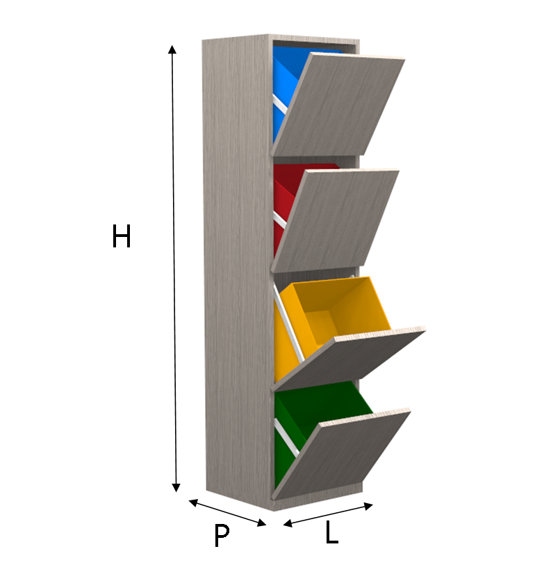 Mobile a colonna per la raccolta differenziata