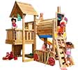 Parco gioco Jungle Gym Mansion-Boat a forma di nave con torretta scivolo e arrampicata  mybricoshop