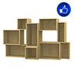 Sistema modulare Q-box abete grezzo per scaffalature su misura dalla Bottega di Mastro Geppetto la falegnameria online di Mybricoshop