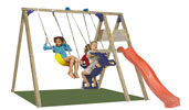 Parco giochi con altalena e scivolo Deckswing Blue Rabbit certificato TUV