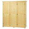 Armadio in legno massello Country 3 ante da verniciare mybricoshop