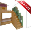 Letto a castello su misura Oleg con scala e armadio  in vendita online da Mybricoshop