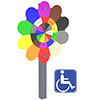 Gioco a pannello fiore certificato per uso pubblico e per bambini con disabilità in vendita online da Mybricoshop