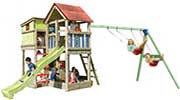 Parco giochi con torretta e scivolo Beach-Hut-Swing certificato TUV_Blue-Rabbit