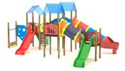 Parco gioco Big Village  con scivolo idoneo per uso pubblico in vendita online da Mybricoshop