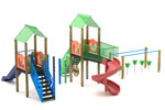 Parco gioco Villaggio musicale mini  1 con scivolo idoneo per uso pubblico in vendita online da Mybricoshop