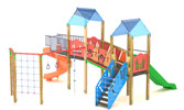 Parco gioco Village con scivolo idoneo per uso pubblico in vendita online da Mybricoshop