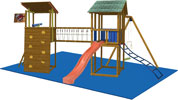 Parco giochi con torretta e scivolo Blue Rabbit Fantasilandia 2 certificato TUV