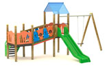 Parco gioco Willy con scivolo idoneo per uso pubblico in vendita online da Mybricoshop