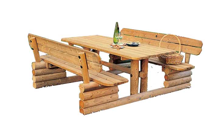 Tavolo con panche integrate per parco, modello  Bressanone