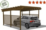 Covercar carport garage ricovero autovetture e un posto a due posti modulare in legno lamellare impregnato in autoclave in vendita online da mybricoshop