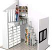 Soppalco Milla su misura integrato  con armadio, letto, libreria, zona giorno in vendita online da Mybricoshop 