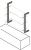 Telaio pensile con supporti 3 mensole quadro zero in alluminio a parete per armadi e cabine armadio_mybricoshop