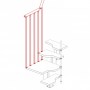 Kit ringhiera per gradino a ventaglio di scala mini in metallo e legno per spazi ristretti in vendita online da Mybricoshop