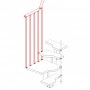 Kit ringhiera per gradino a ventaglio di scala mini in metallo e legno per spazi ristretti in vendita online da Mybricoshop