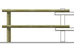 Modulo staccionata a mezzi pali esterni in pino impregnato in autoclave in vendita online da Mybricoshop