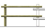 Modulo staccionata a pali esterni in pino impregnato in autoclave in vendita online da Mybricoshop