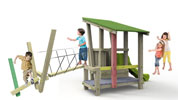 Torretta con scivolo Surf Bridge Shack per uso pubblico certificata  per uso pubblico in vendita online da Mybricoshop