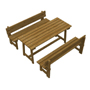 tavolo e panche con schienale in legno di pino impregnato modello ALPI mybricoshop