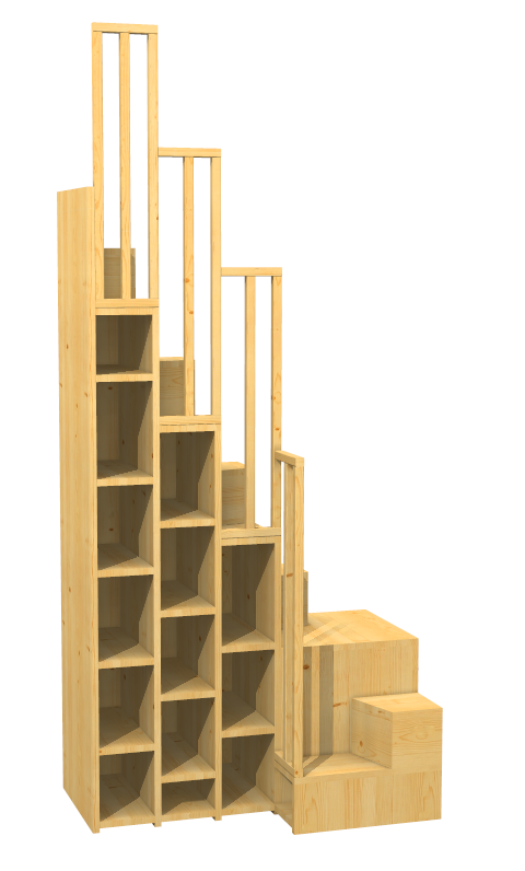 Scala in legno stretta per gli accessi difficili, solamente su
