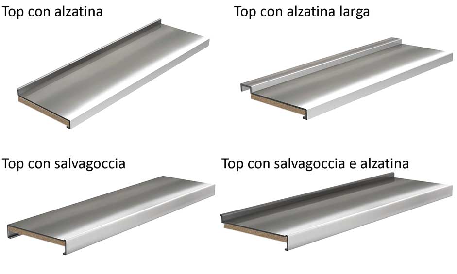 Top per cucine in acciaio INOX negozio online