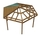 Gazebo in legno Hexagonal con falda copertura tegola canadese