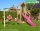 Parco gioco con torretta con scivolo e altalena doppia  e scivolo MANSION-swing _mybricoshop