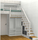 Soppalco Teodorica su misura  integrato con armadio, letto, libreria, zona giorno in vendita online da Mybricoshop 